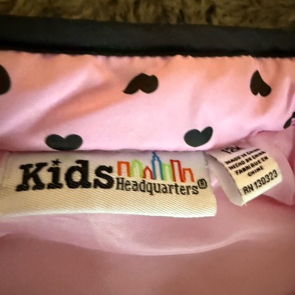 Kids headquarters heart vest pink and black size 12M - Picture 2 of 3